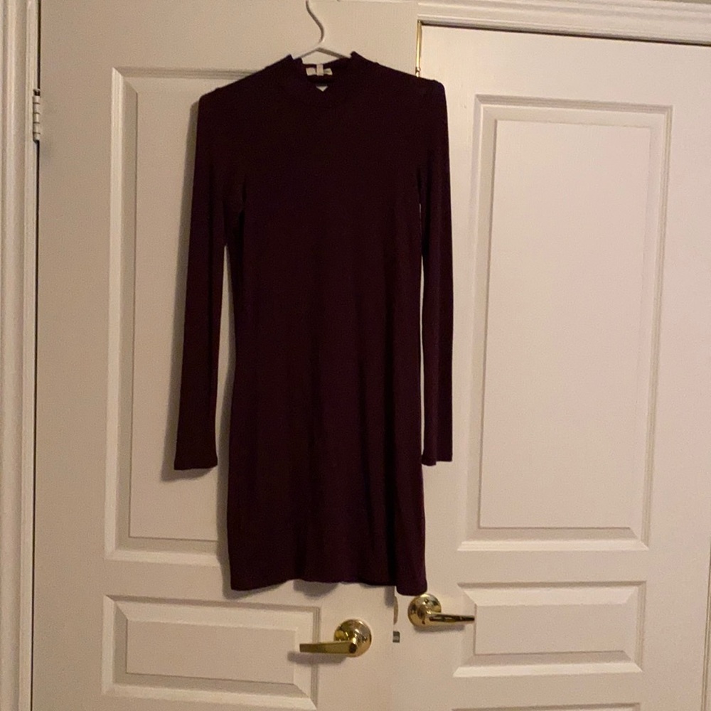 Burgundy/ maroon fine knit dress.